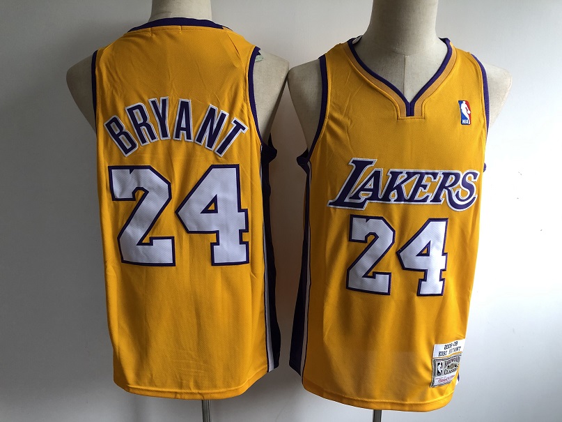 Wholesale Men Los Angeles Lakers #24 Bryant Yellow V Neck Nike NBA throwback Jerseys->atlanta hawks->NBA Jersey